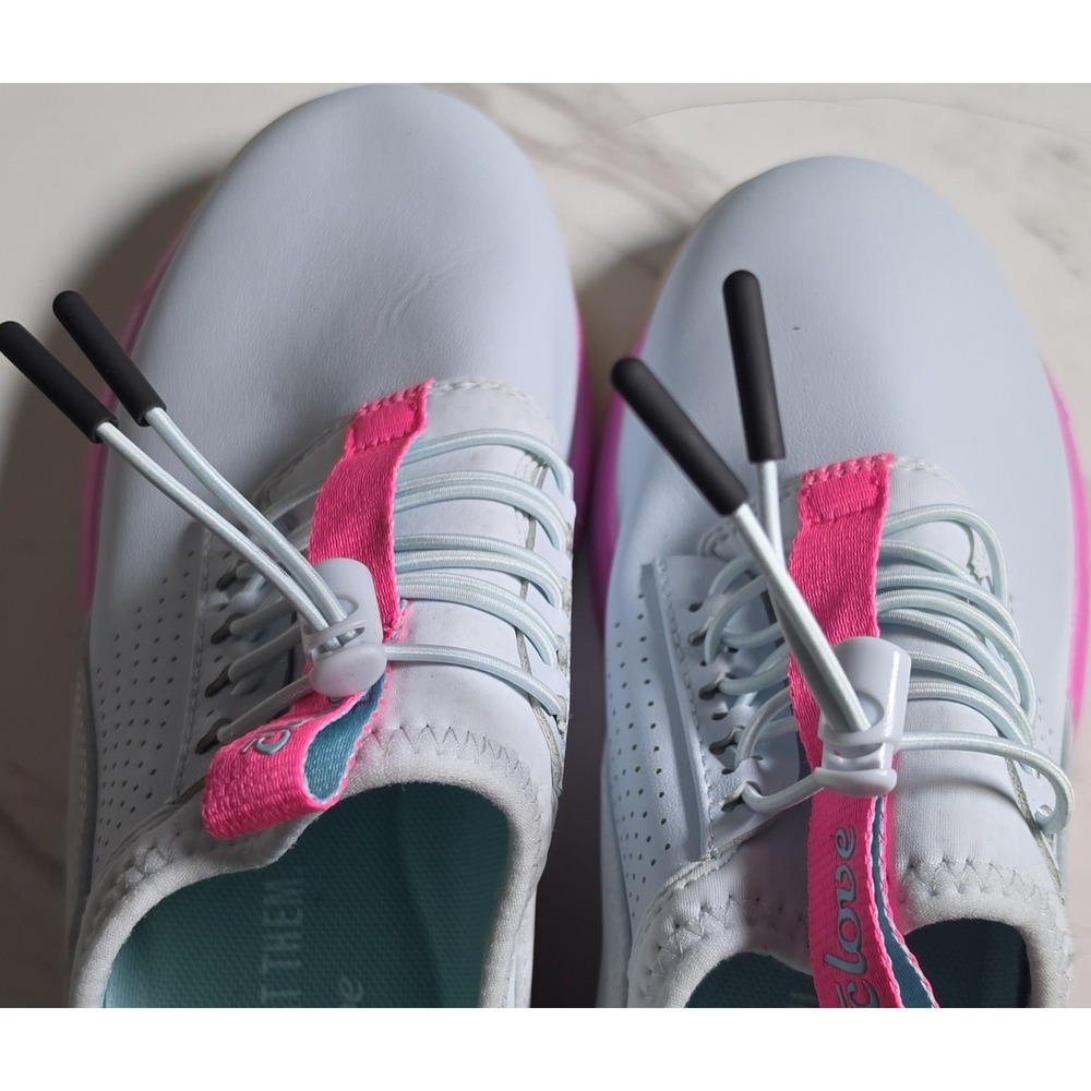 Clove White/Pink Colorblock Low Top Drawstring Women's Athletic Sneakers